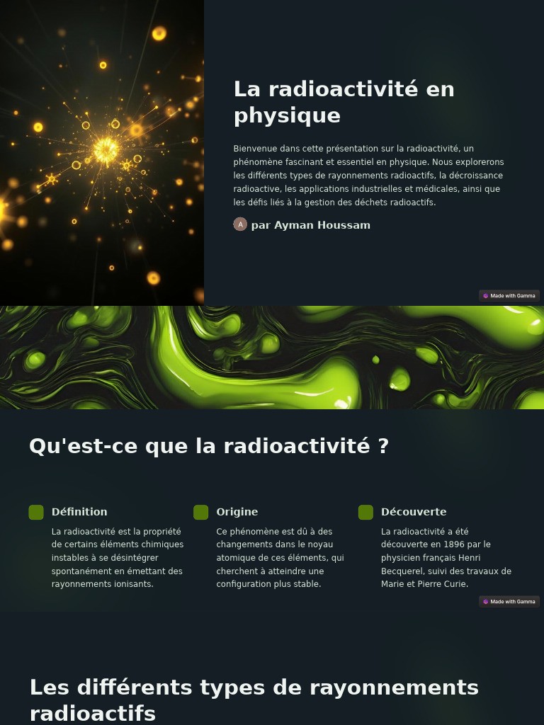 La Radioactivite en Physique | PDF | Radioactivité | Neutron