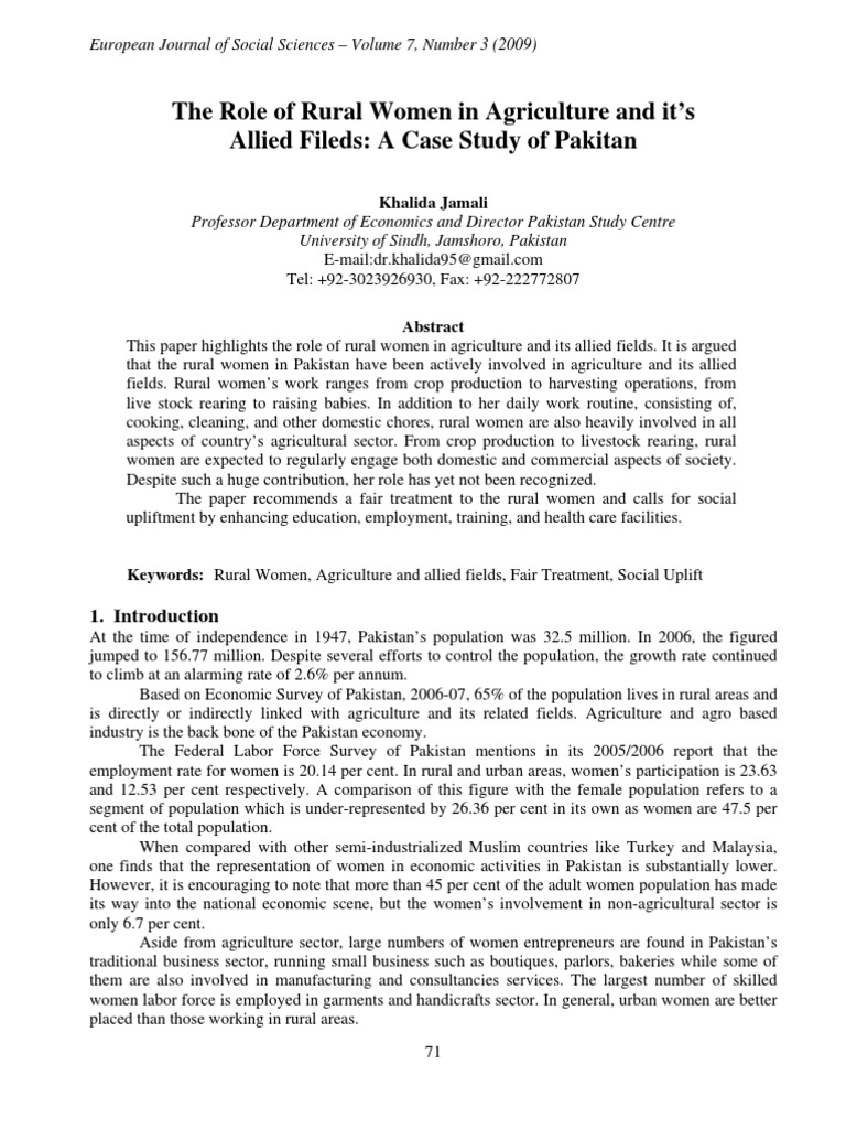 Rural Women's Role in Agriculture | PDF | Livestock | Agriculture