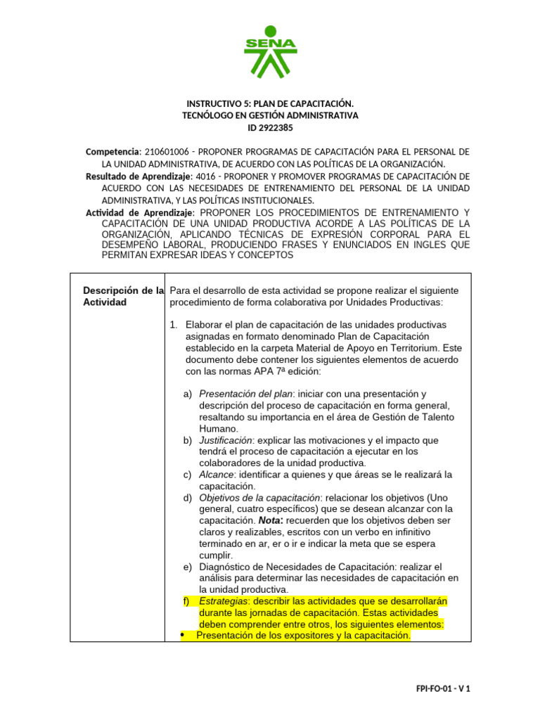 Plan de Capacitación para Administrativos | PDF