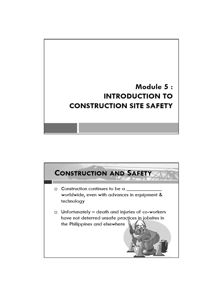 PMCI Module 07 - Introduction To Construction Site Safety | PDF ...