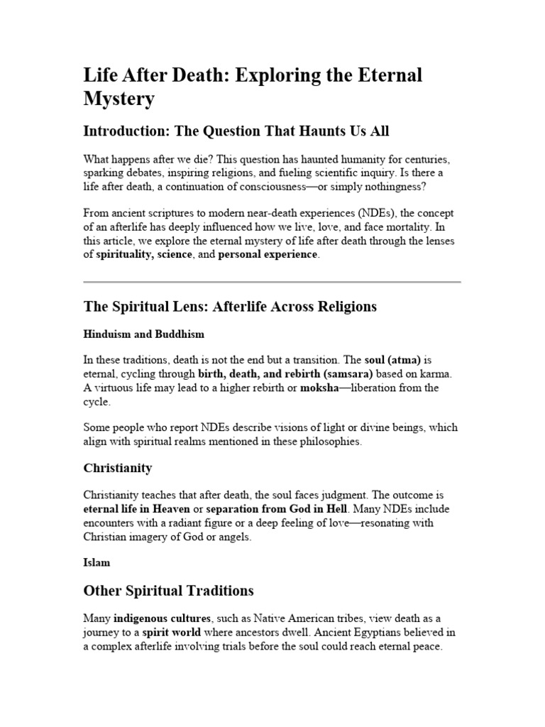 Afterlife Insights: Spirituality & Science | PDF | Afterlife | Soul