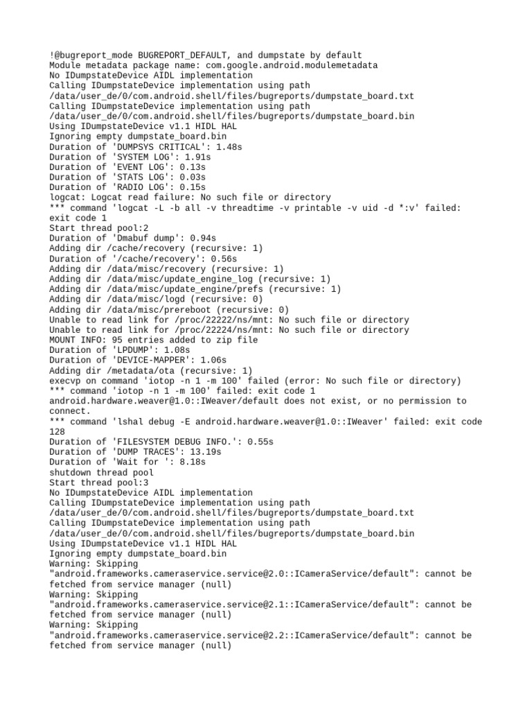 Buds Dumpstate Log Analysis | PDF | Operating System Technology | Computing