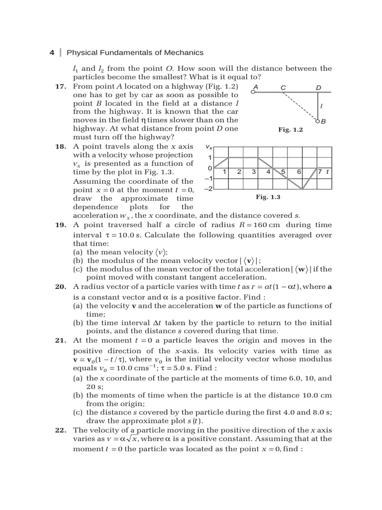 Mechanics Problems on Motion and Forces | PDF | Acceleration | Velocity