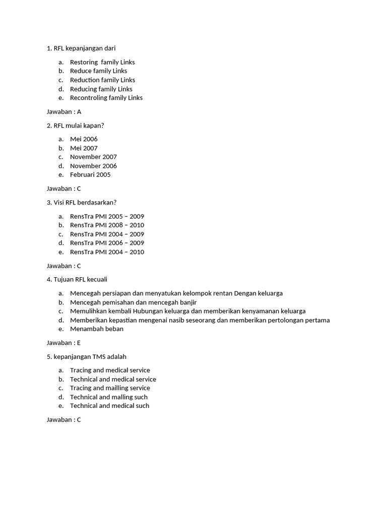 Kepanjangan RFL dan Tujuannya | PDF