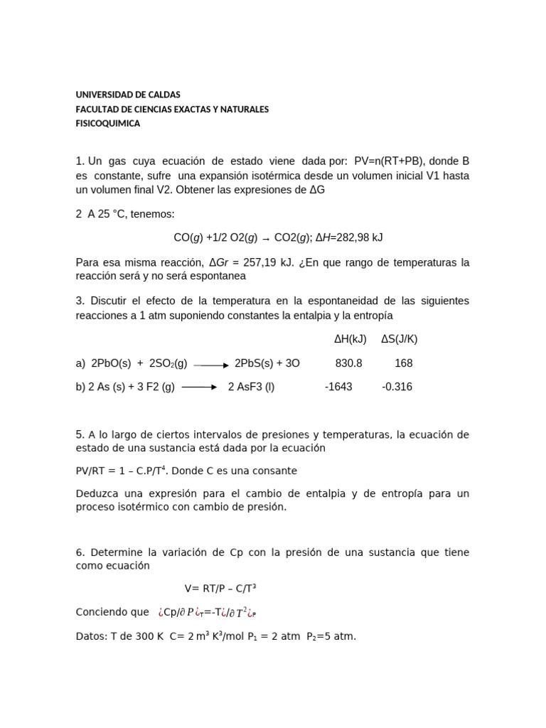 Termodinámica y ecuaciones de estado | PDF | Gases | Entalpía