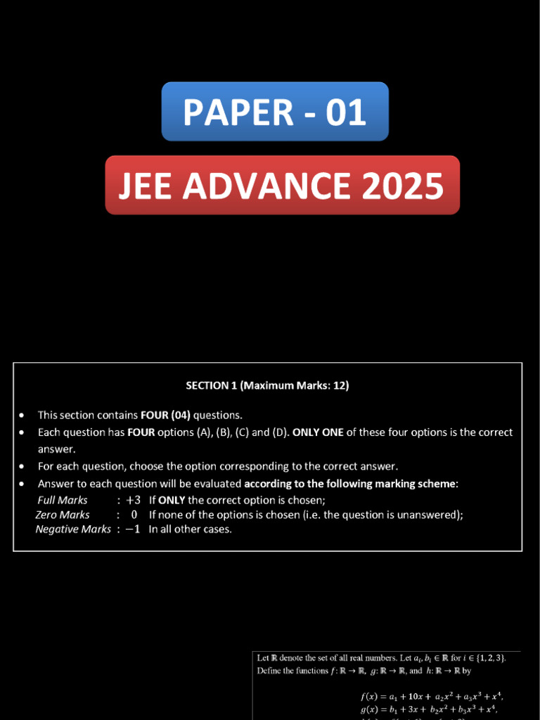 Iit Advance 2025 Chapter Wise Weightage (Paper-01 or 02) | PDF ...