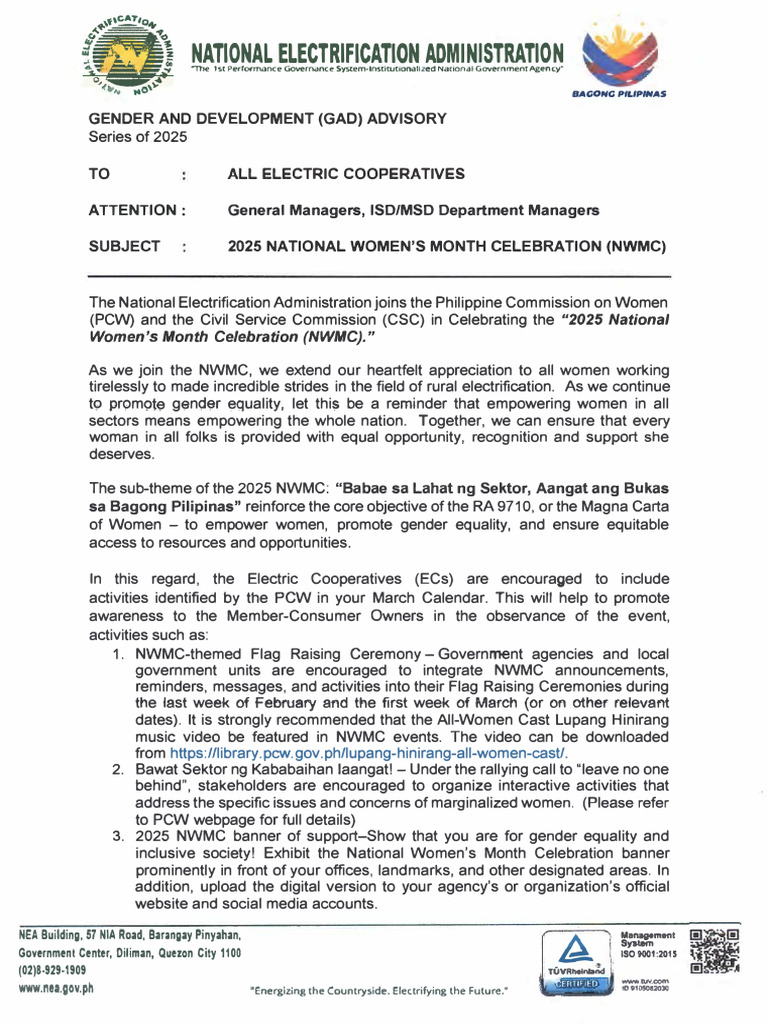 GAD-Advisory-to-All-ECs-2025-National-Womens-Month-Celebration-NWMC ...