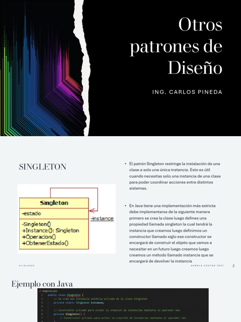 CLASE 7 Otros Patrones de Diseño | PDF | Objeto (informática) | Java ...