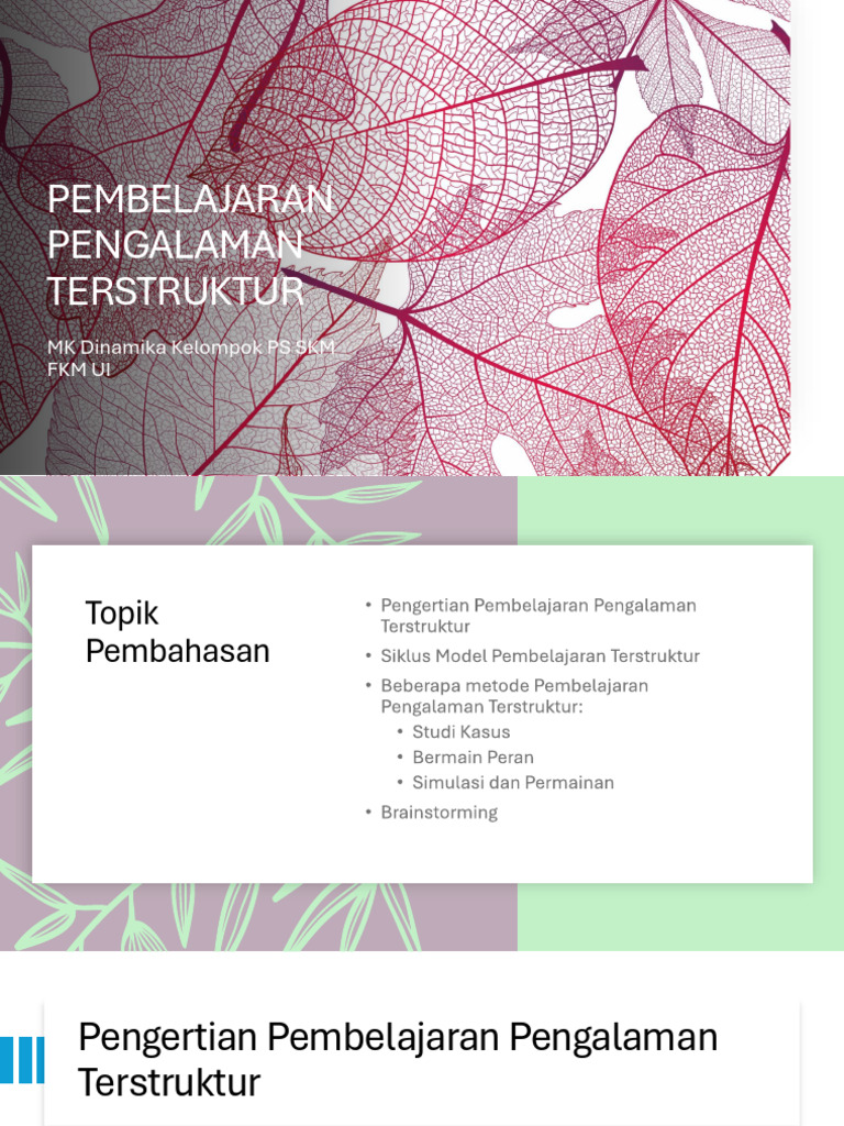 11 Pembelajaran Pengalaman Tersturktur | PDF