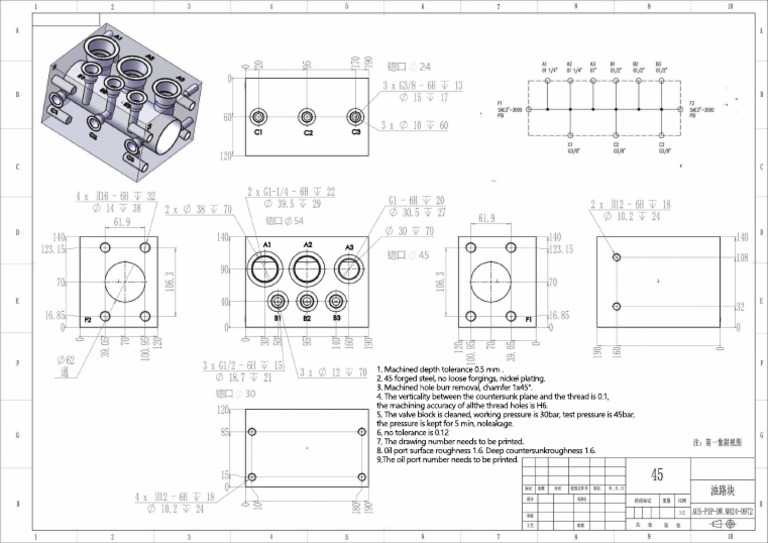 Precision Machining Specifications for Valve Block | PDF
