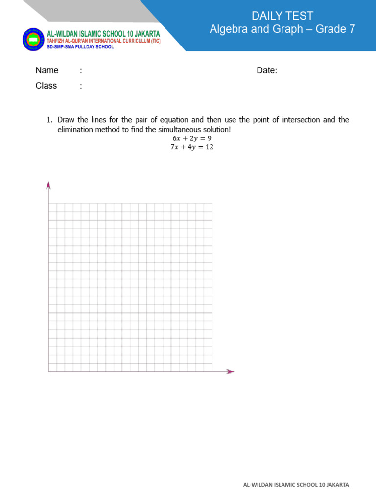 Grade 7 Algebra Daily Test | PDF