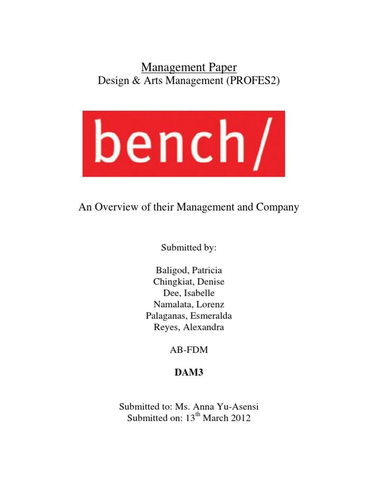 Profesfinalpaperbench Brand Fashion