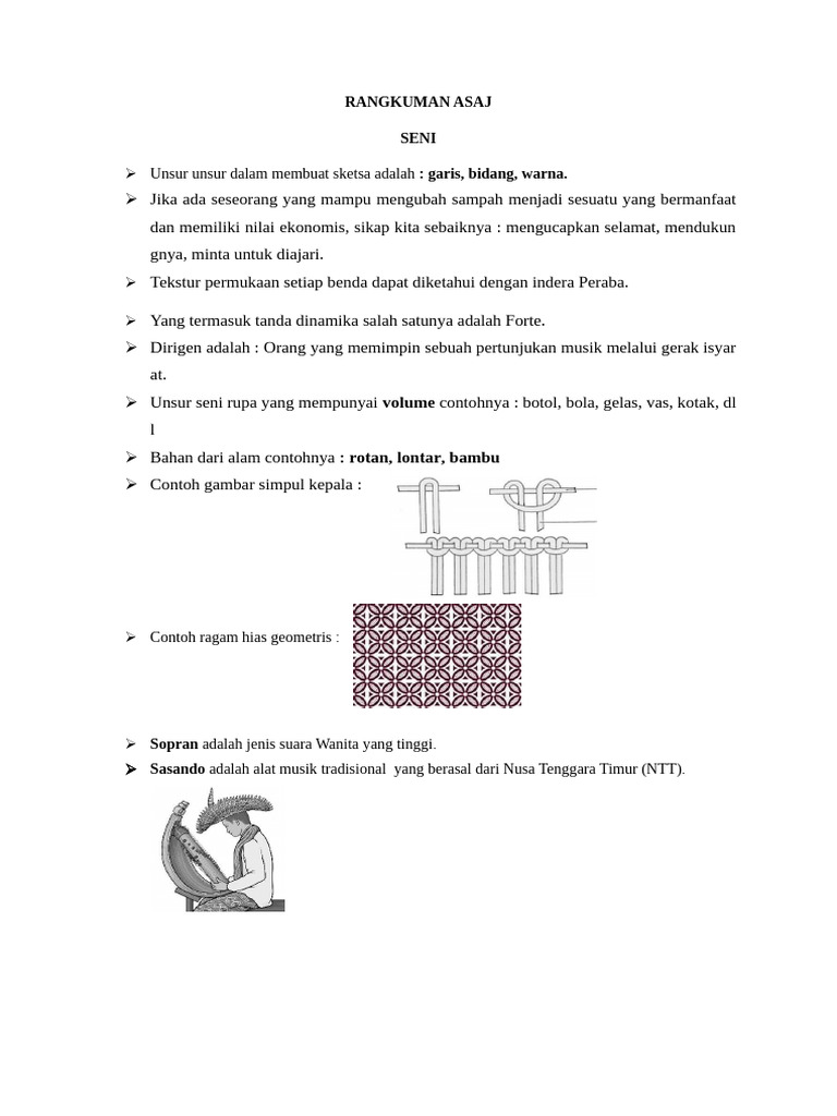 RANGKUMAN ASAJ SENI 2025 | PDF
