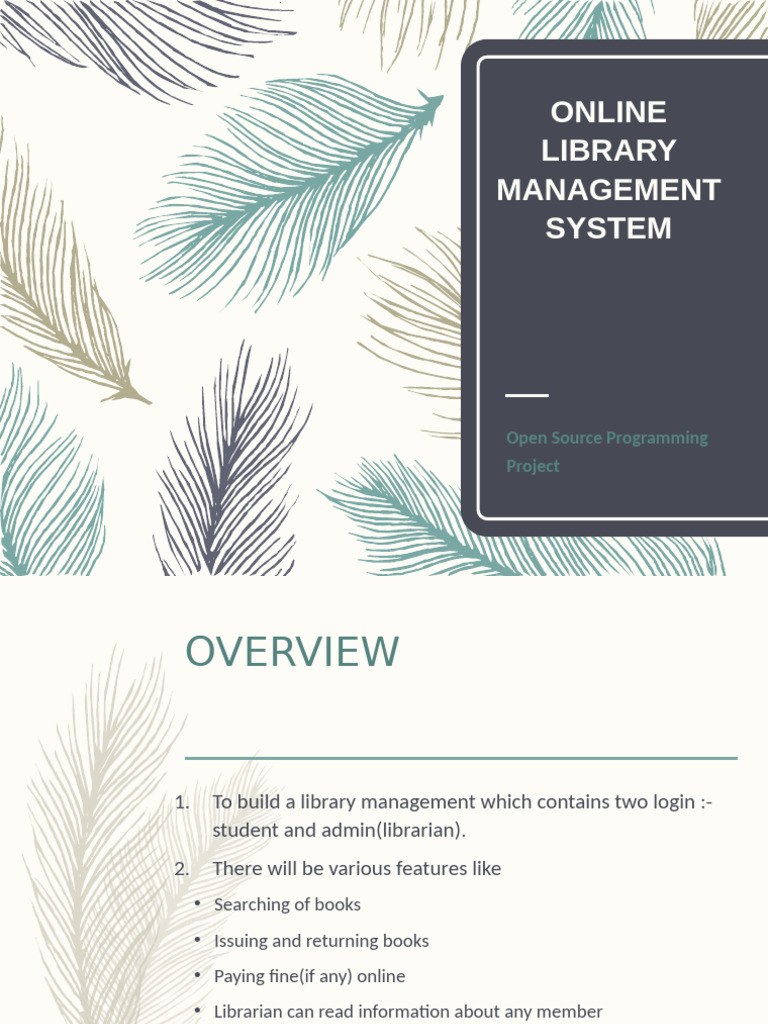 Open Source Library Management System | PDF | User (Computing) | Login