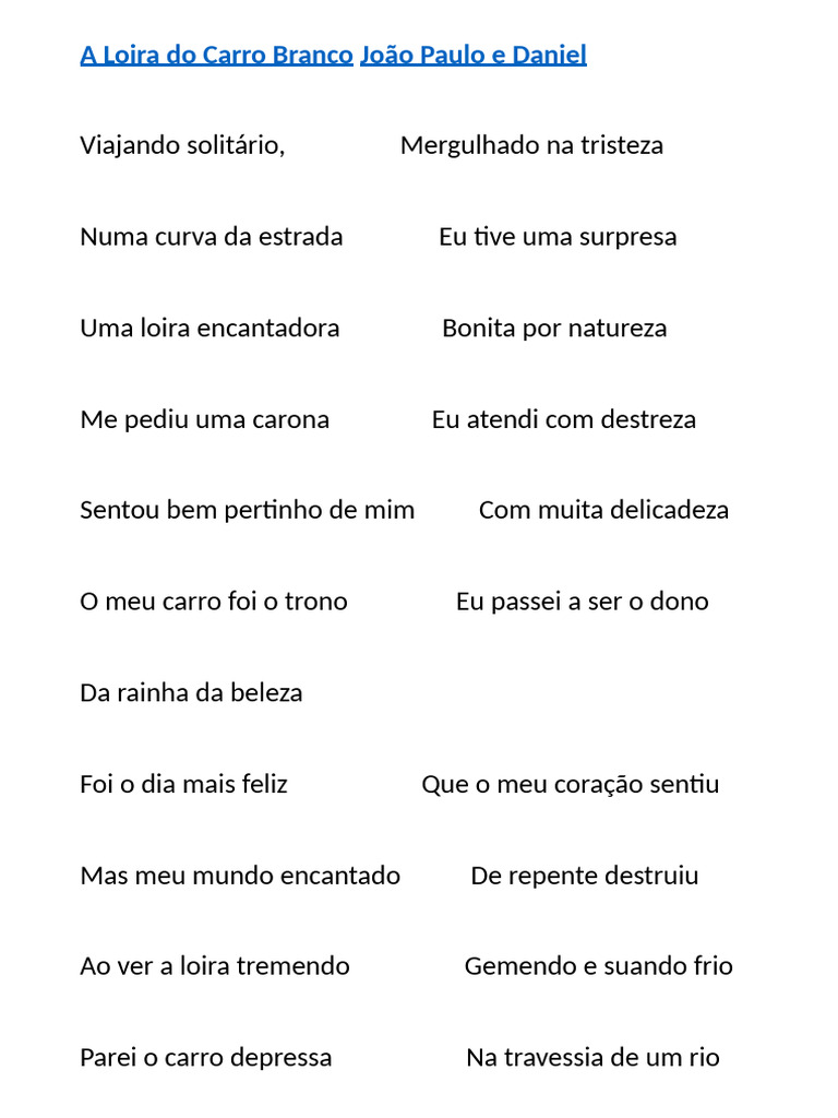 Letra da Música 