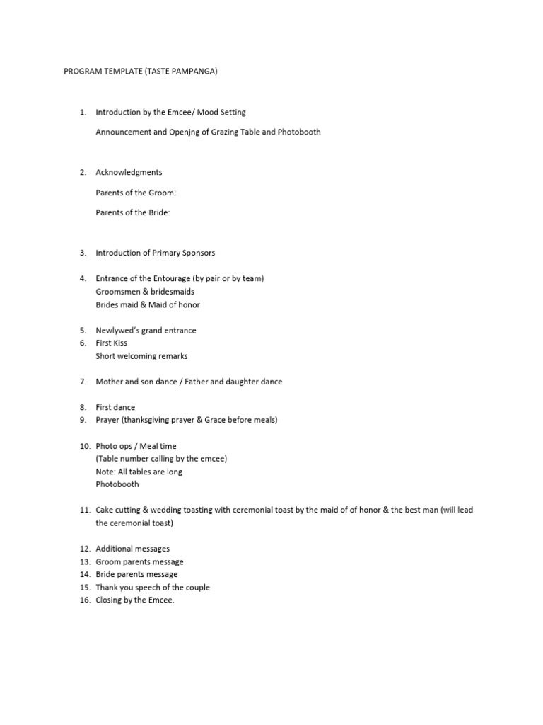 Program Template | PDF