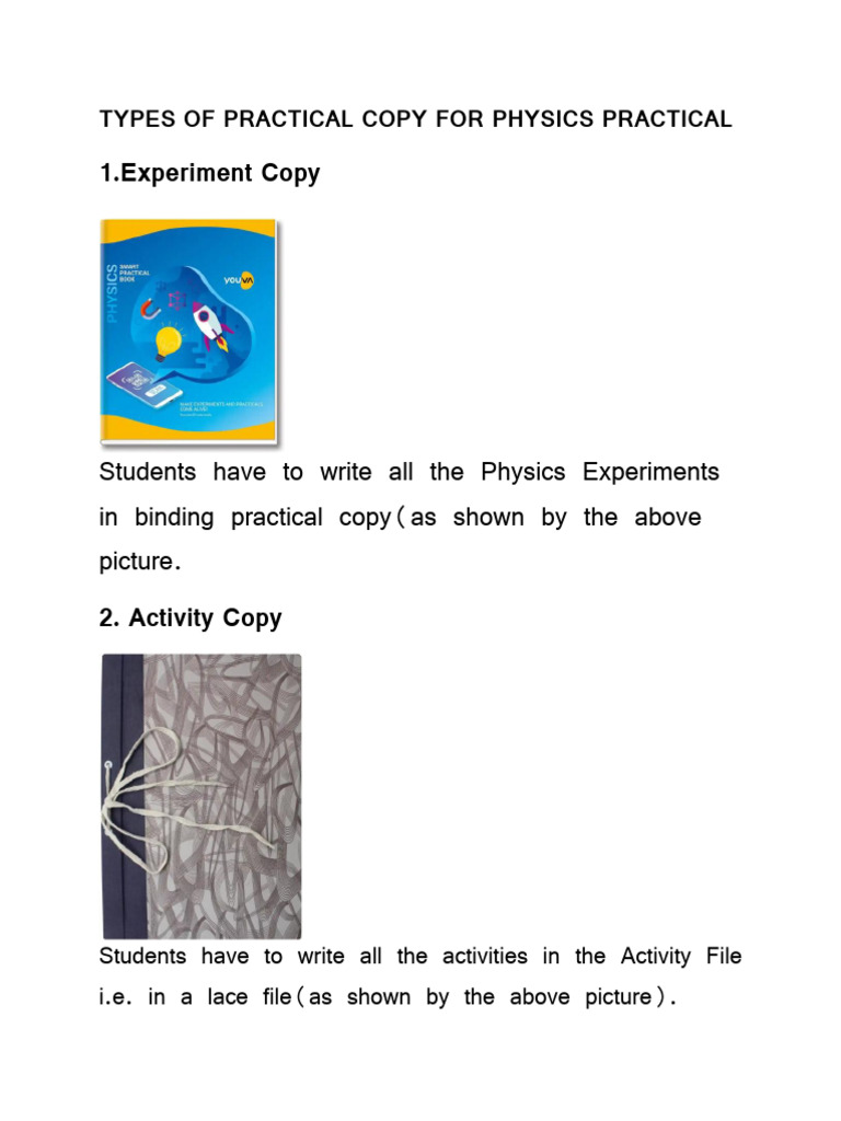 21.05.2025 Types of Practical Copy For Xi | PDF