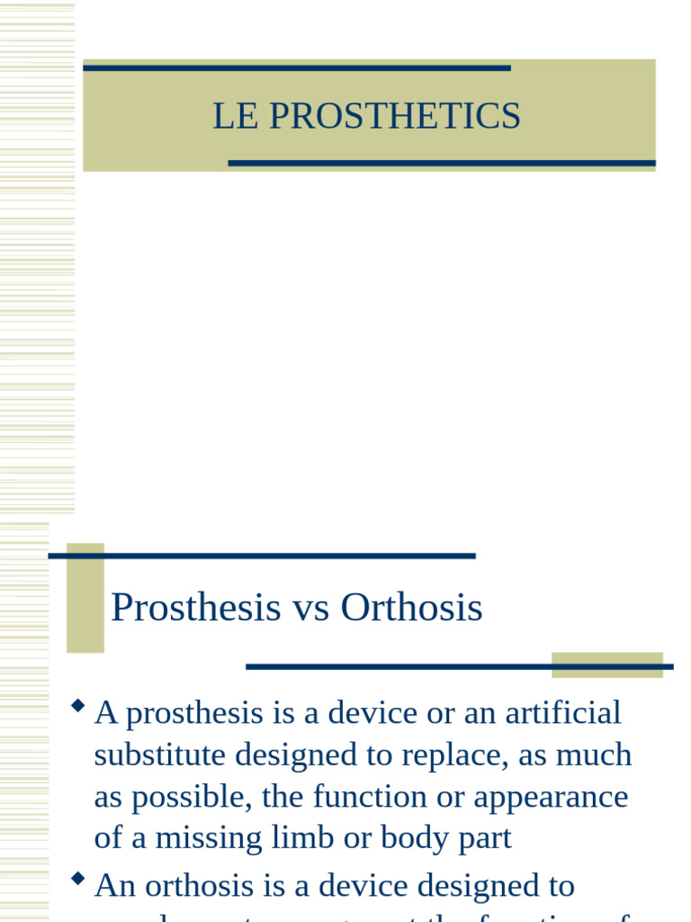 Understanding Lower Extremity Prosthetics | PDF | Prosthesis | Amputation