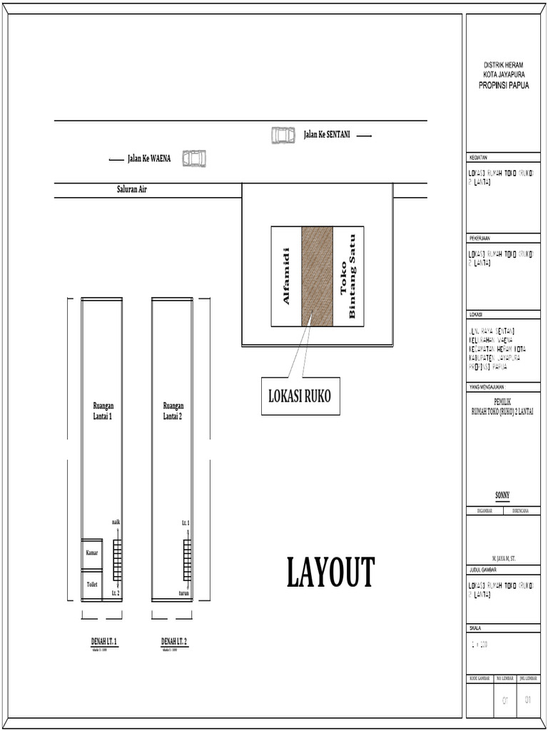 Layout Ruko Waena - Sonny-Model1 | PDF