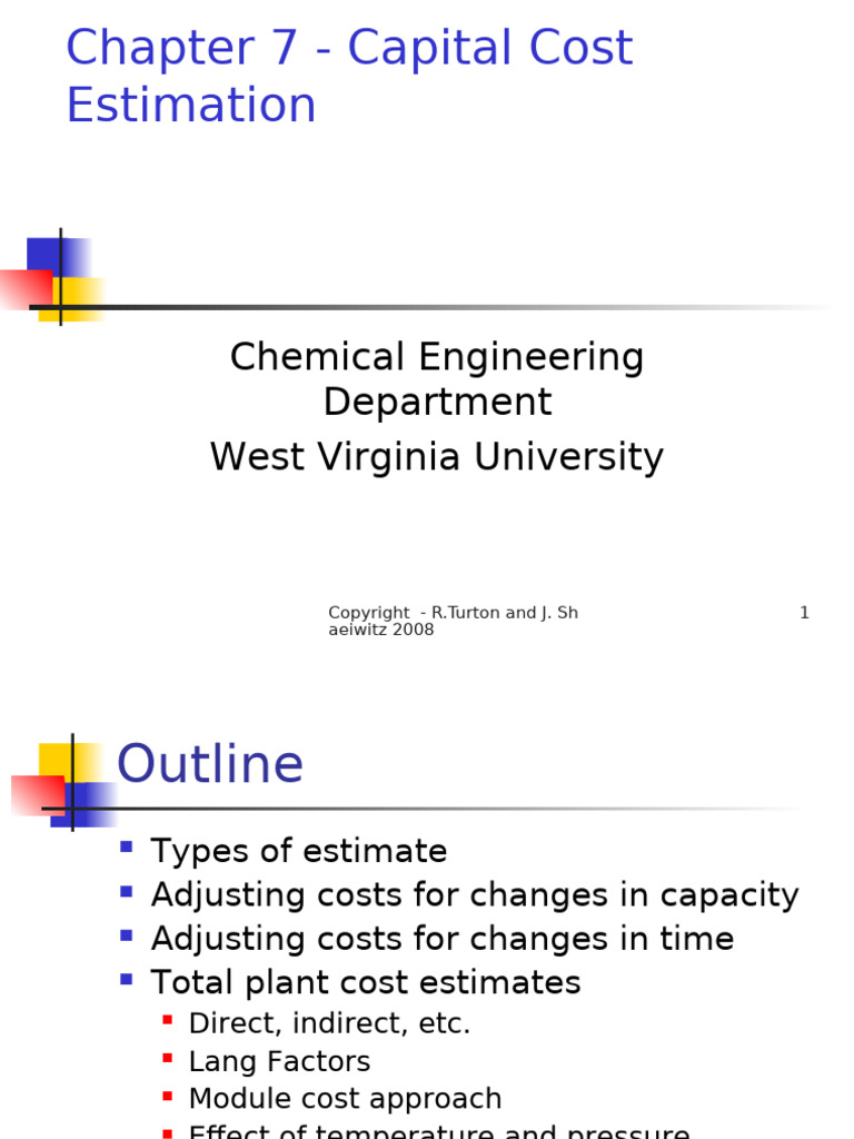 Capital Cost Estimation in Chemical Engineering | PDF | Mechanical ...