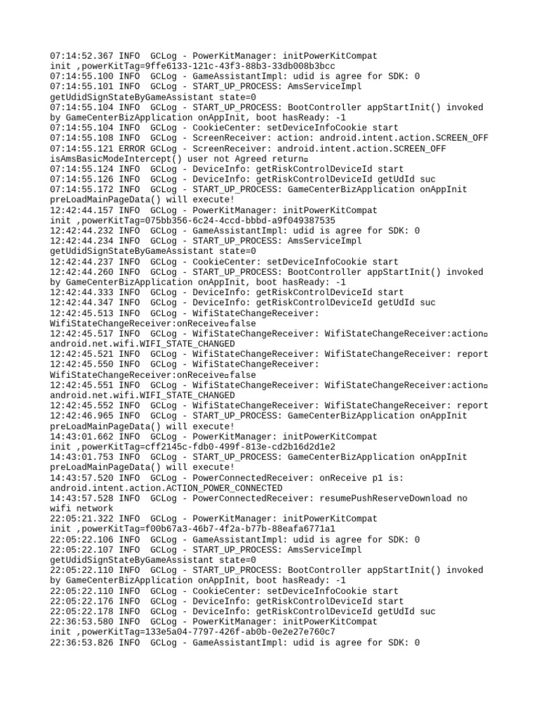 GameCenter Initialization Log Analysis | PDF