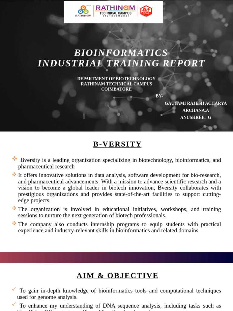 Bversity Bioinformatics Internship Report | PDF | Bioinformatics ...