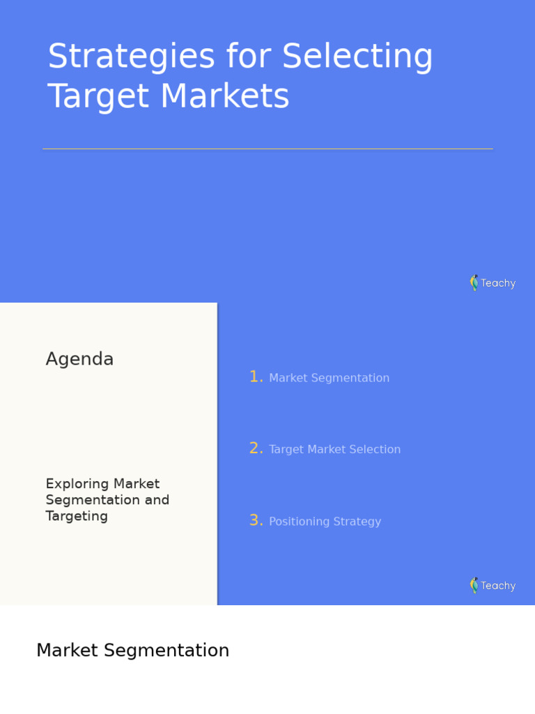 Slide - Strategies For Selecting Target Markets | PDF | Market ...