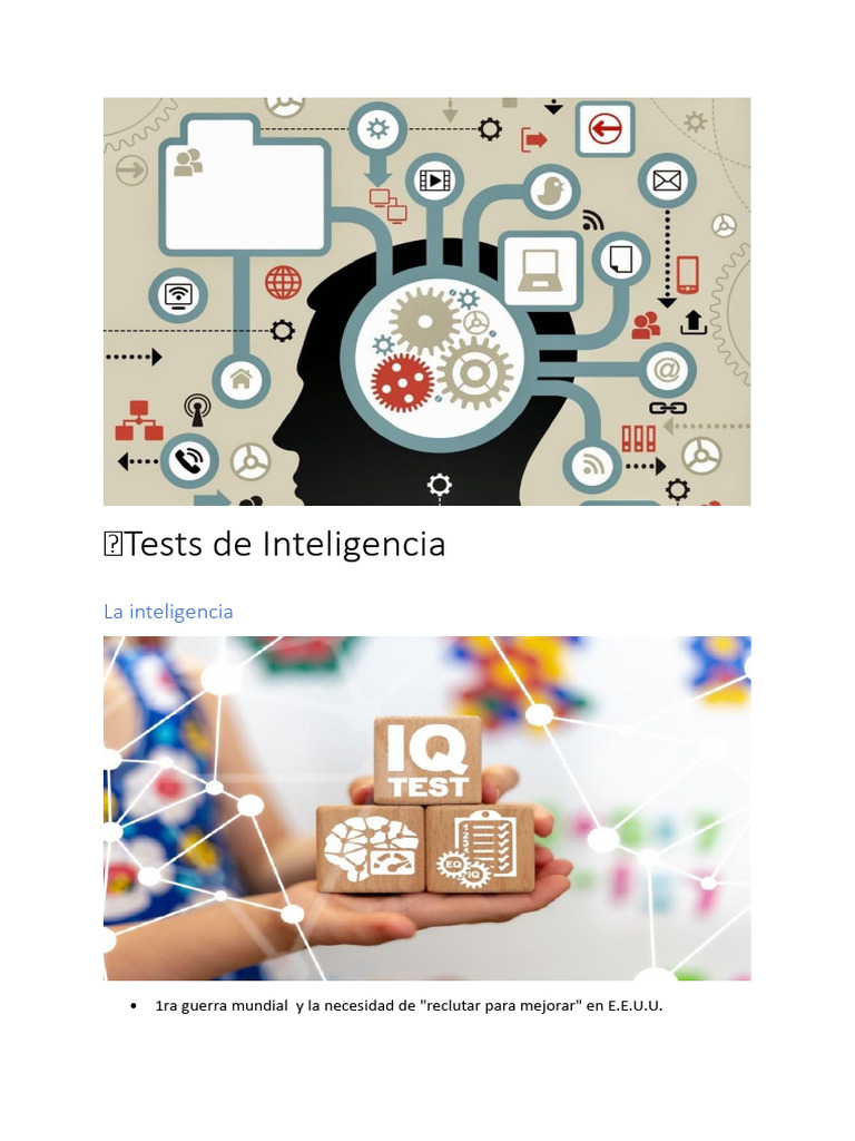 Tests de Inteligencia y Teorías Cognitivas | PDF | Inteligencia ...