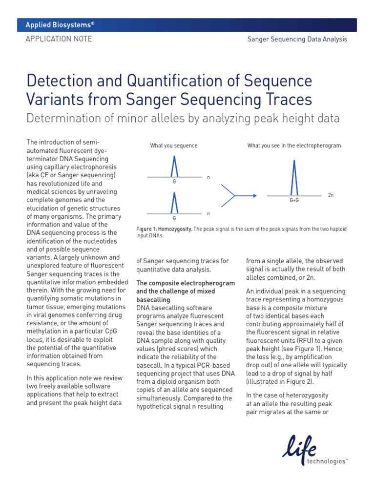 Seq Quantification App Note | PDF | Zygosity | Dna Sequencing