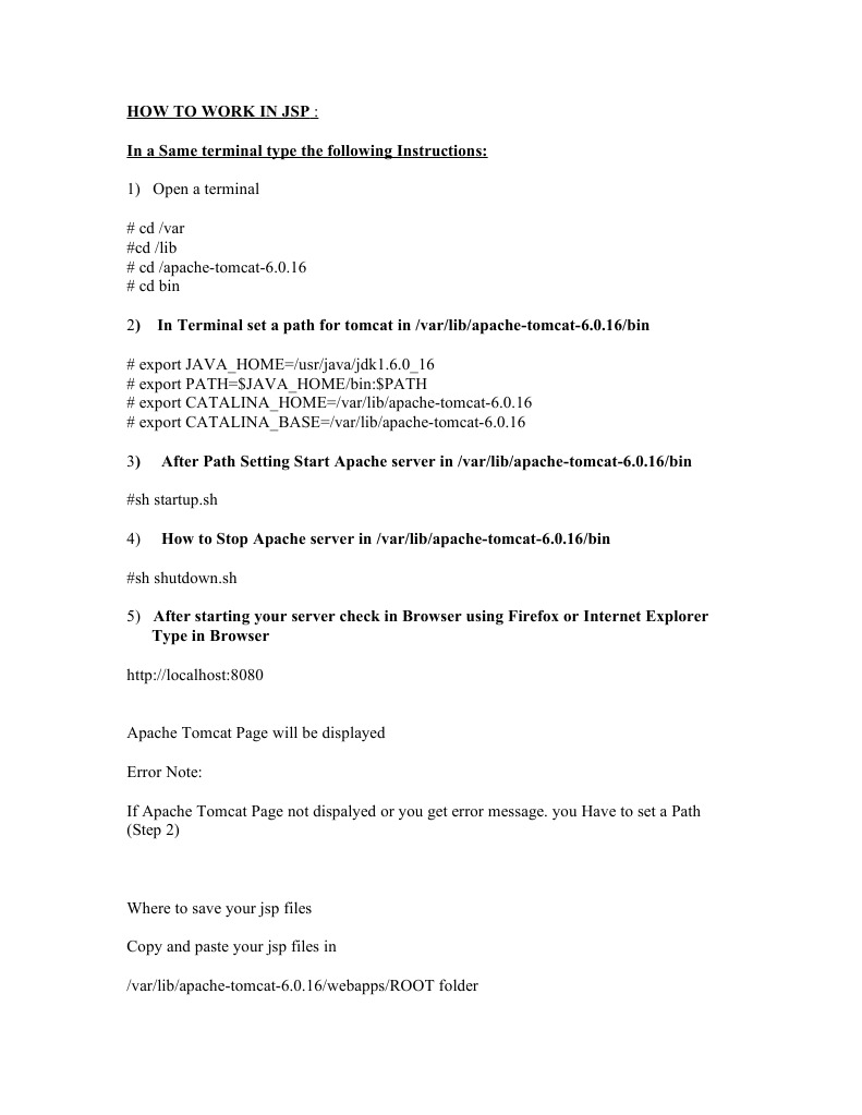 How to work in jsp pdf