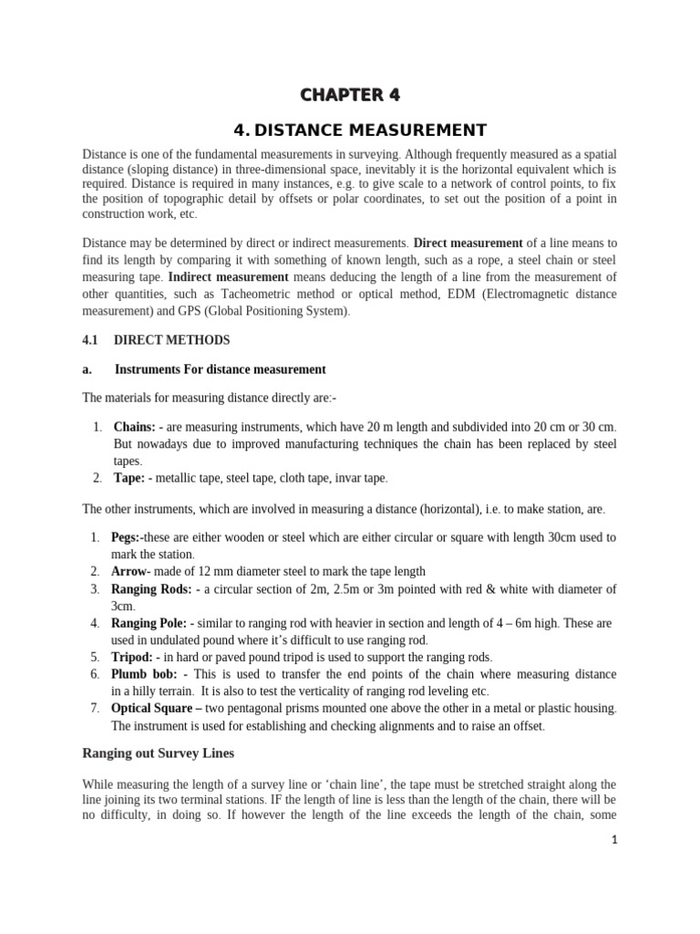 Chapter 2,3 Distance Measurement - Edited | PDF | Surveying