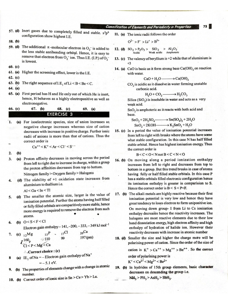 Periodic Table MCQ (Question+ Answer) | PDF