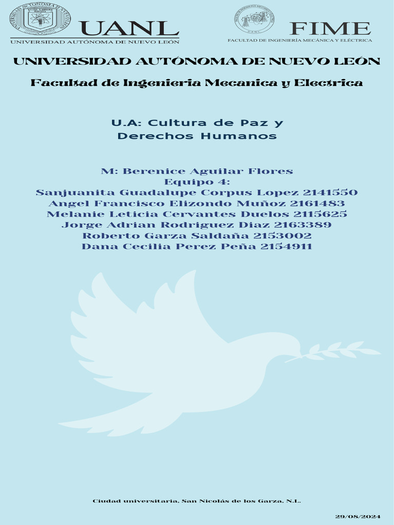 Promoviendo la Cultura de Paz y Derechos Humanos | PDF | Naciones ...