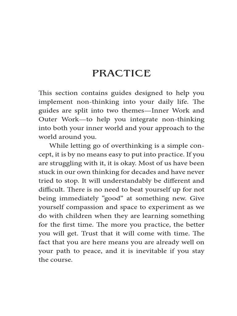 Non-Thinking: Guides for Inner Peace | PDF | Thought | Experience