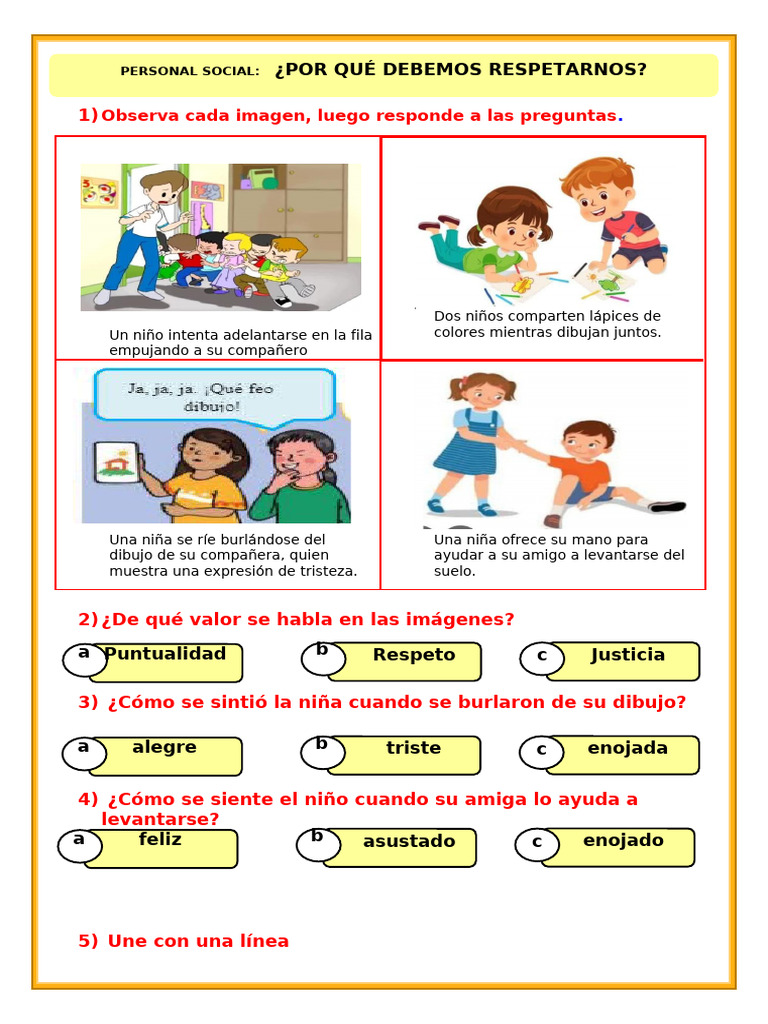 U1 S3 Ficha D1 PS Por Que Debemos Respetarnos | PDF