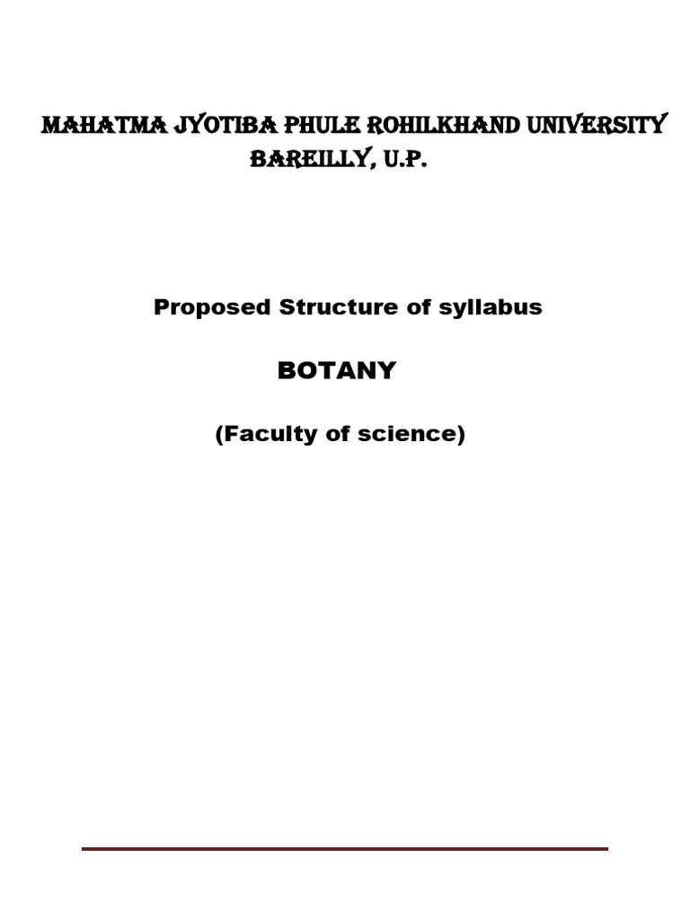 B.Sc. Botany Syllabus 2021-22 Overview | PDF | Microorganism | Botany