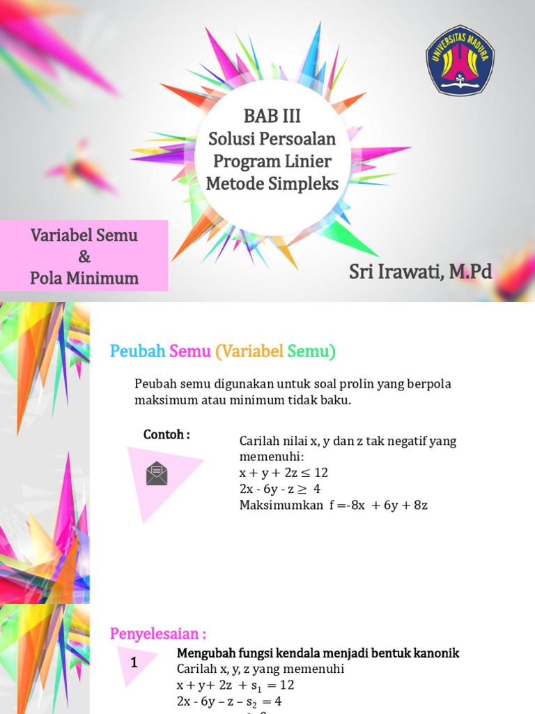 Solusi Program Linier Metode Simpleks | PDF