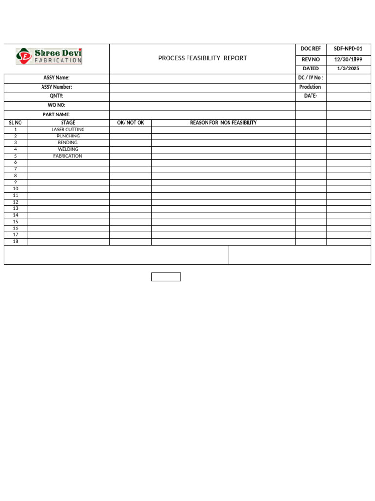 Process Feasibility Report Overview | PDF