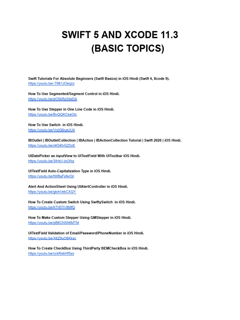 Swift 5 Basics for iOS Beginners | PDF