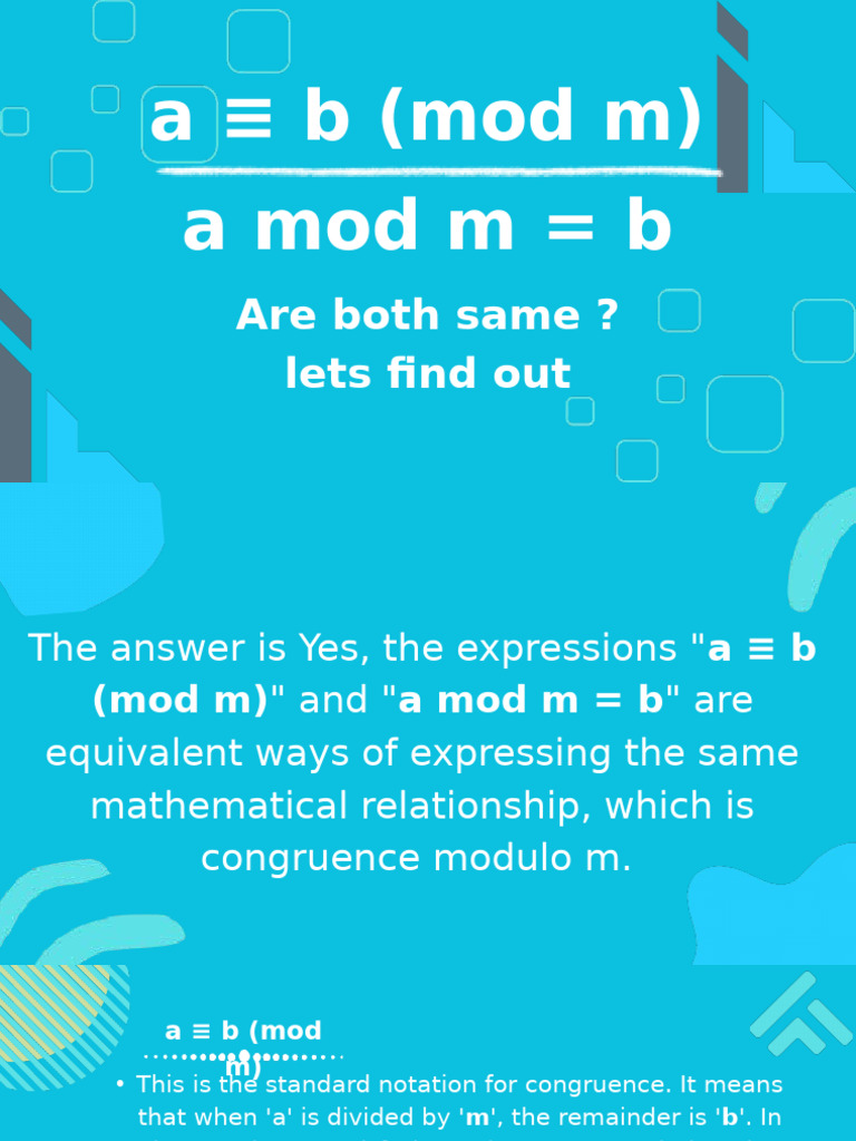 A B (Mod M) | PDF