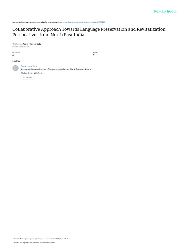 Language Preservation in North East India | PDF | Learning | Linguistics
