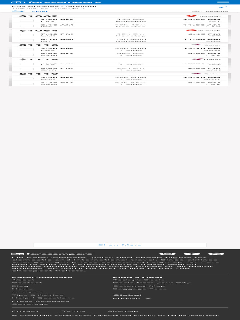 Flight Results - FareCompare | PDF