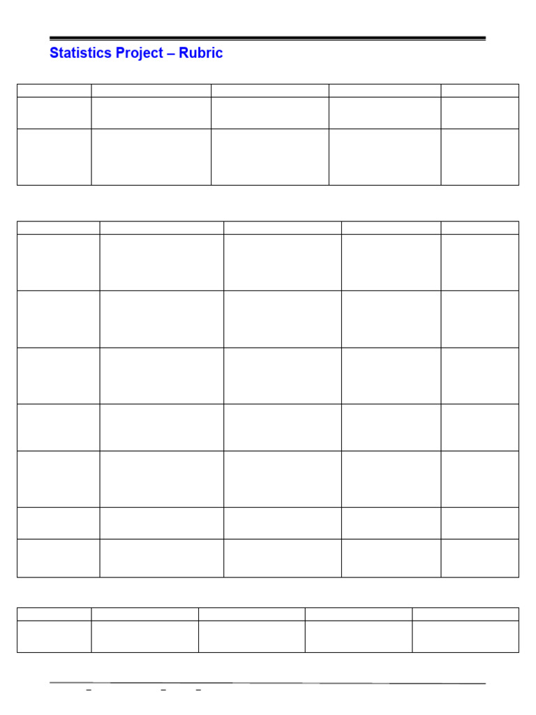 Statistics Project Rubric for MDM 4U | PDF | Regression Analysis ...