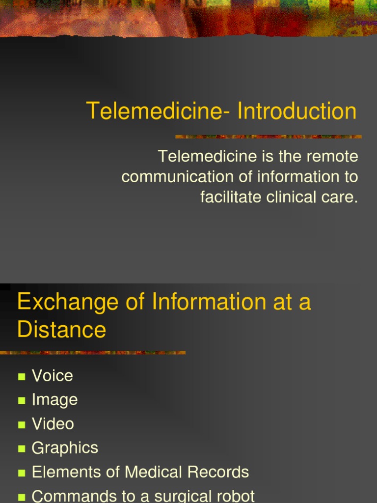 Telemedicine: Remote Clinical Care Overview | PDF