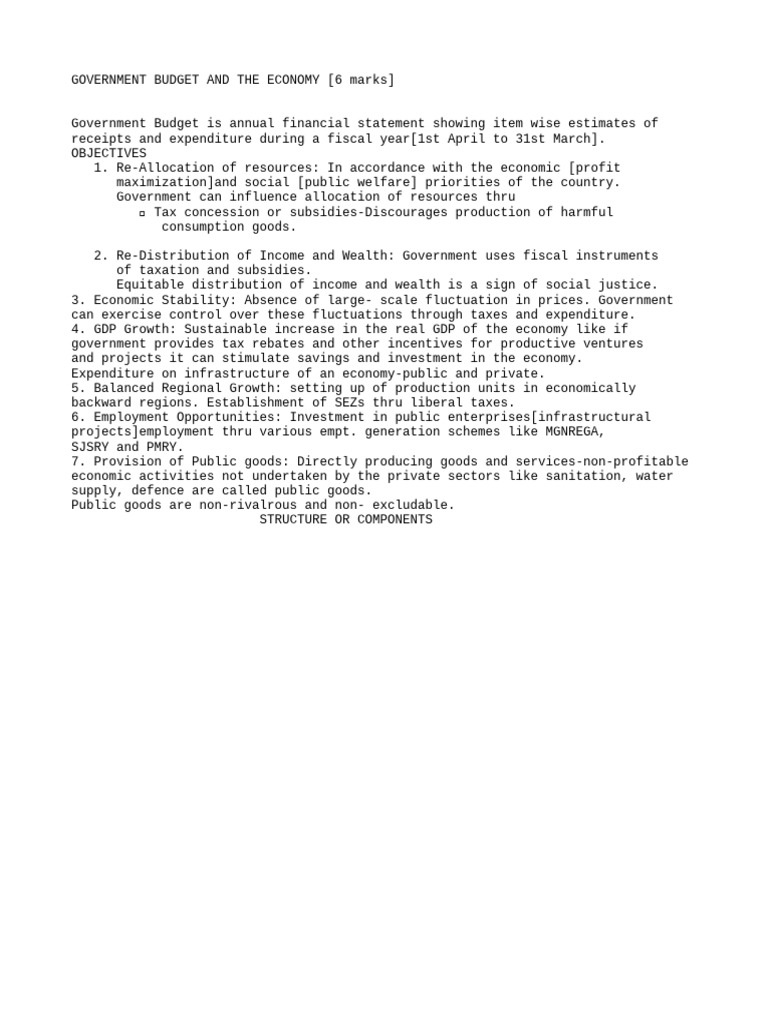 Government Budget and Economic Impact | PDF | Taxes | Expense