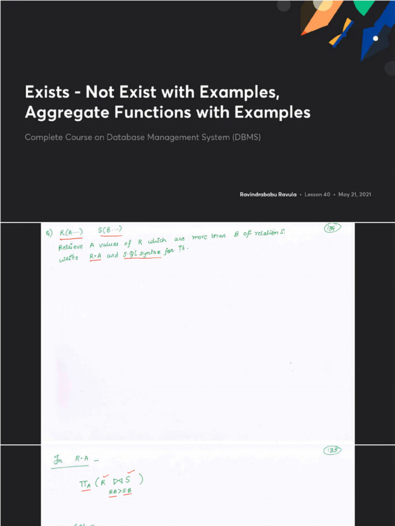Exists - Not Exist With Examples With Anno 1745990202070 | PDF
