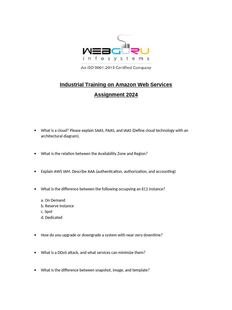 Aws Assignment 2024 | PDF | Amazon Web Services | Computer Science