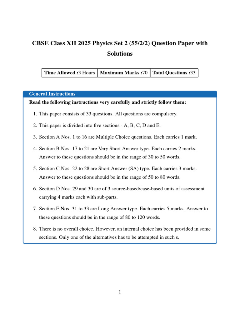 CBSE Class 12 Physics 2025 2 | PDF | P–N Junction | Electrical ...