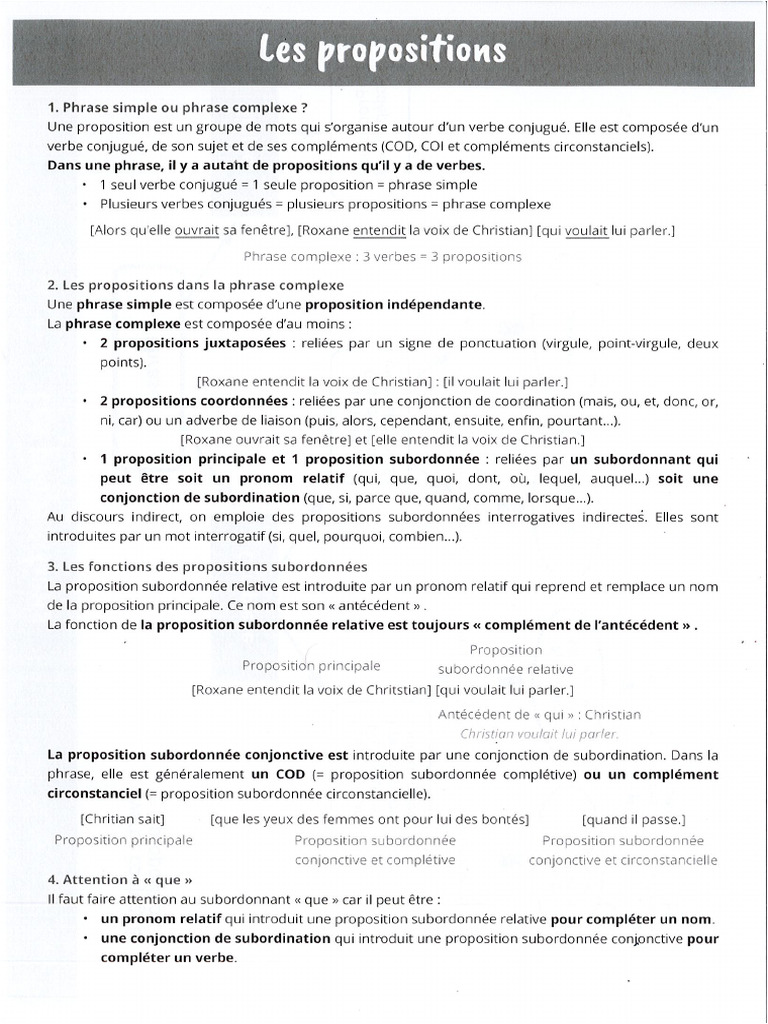 Les Propositions Leçon | PDF
