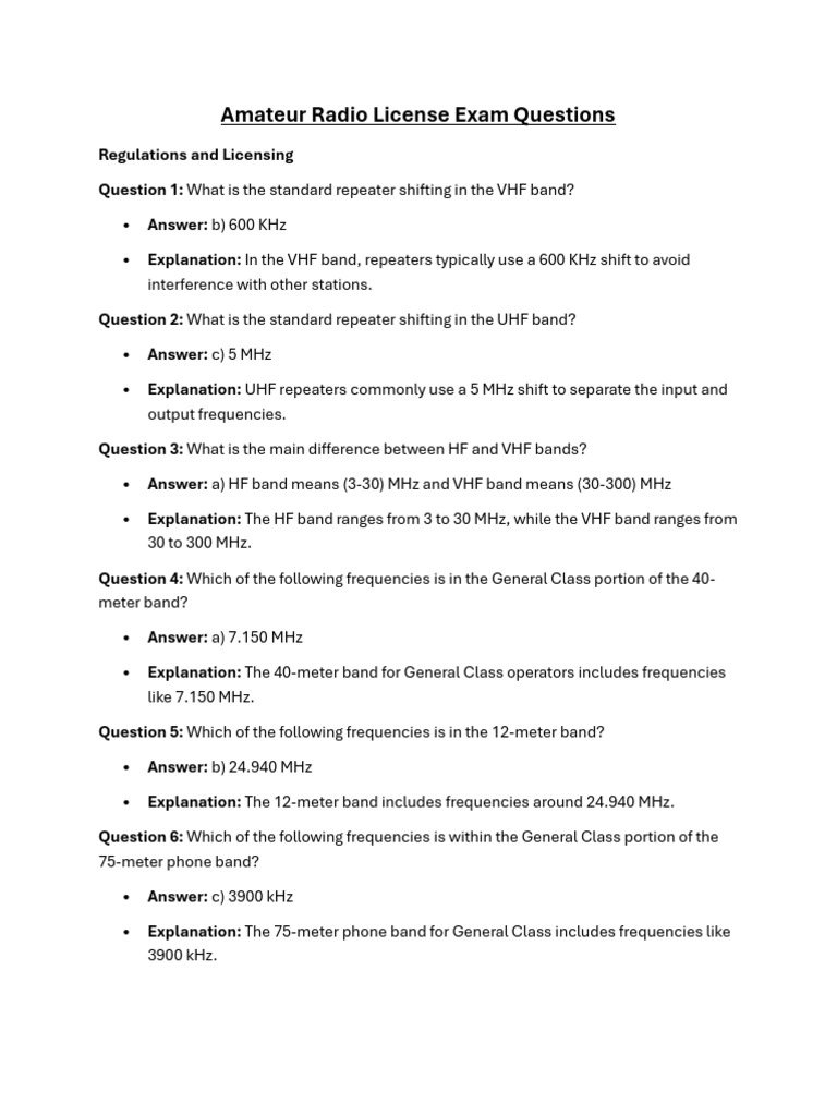 Amateur Radio License Question-300 | PDF | High Frequency | Radio Spectrum